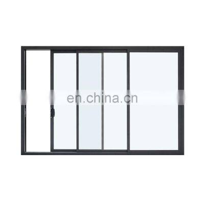 Three track laminated glass hurricane aluminum frame interior noiseless sliding door