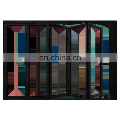USA Standard Aluminum door fold matt black profiles door fold U value 0.28 bifold aluminum door with NFRC certificates