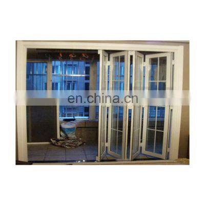 China factory and soundproof with hot insulation aluminum profile with double glass industrial inside blinds folding doors