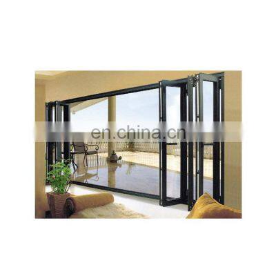 German Aluminum Frame Exterior Bi Fold Mechanism Folding Glass Door