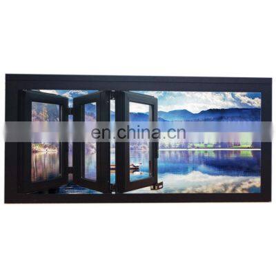 Sealed balcony folding toughened glass window aluminum alloy full folding windows anti typhoon panoramic invisible balcony