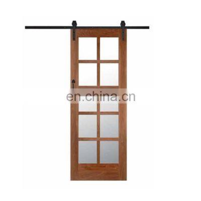 Teak wood with glass door barn slidng door hardware