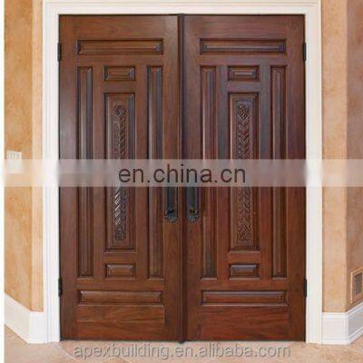 Mahogany front double entry door hand carved solid wood door