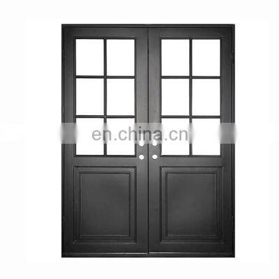 High quality prehung fiberglass exterior double solid wood front doors