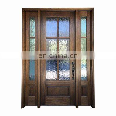 Wood framed new style wooden front solid core exterior contemporary entry gate design modern main double glass doors