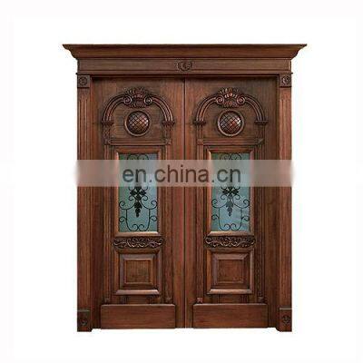 Hot sale teak solid core wood carving door antique natural old entry wooden doors