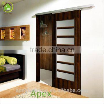 Solid wooden frosted glass interior sliding pocket door /closet door