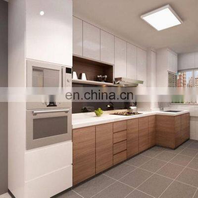 PVC laminate wood complete hanging kitchen cabinet sets design
