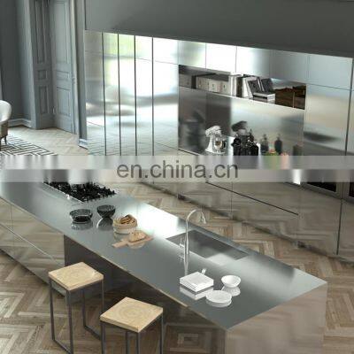 design your own steel cupboard custom made l shaped stainless aluminum profile kitchen cabinets