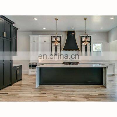 Luxury white modern design all wood pantry cupboards stainless steel cheap price wood and white kitchen cabinets