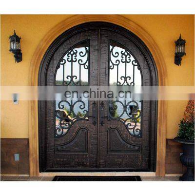 Exterior security doors with glass insert/ wrought iron door