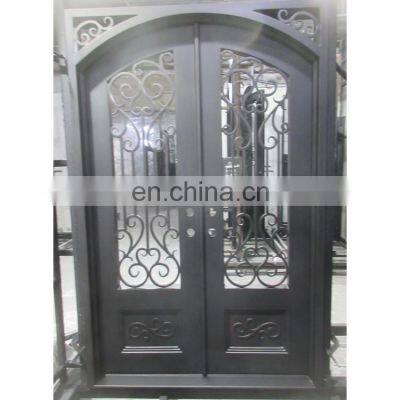 Contemporary front exterior outswing french patio metal iron storm double entry doors