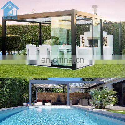 Motorized Bioclimatic Pergola Aluminum Garden Pergolas with Customized Color aluminum pergola