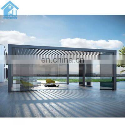 Motorized pavilion modern remote control louvres roof outdoor garden pergola