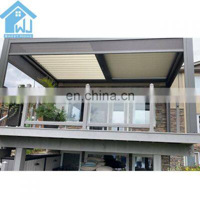Aluminum freestanding bioclimatic pergola with drop screen