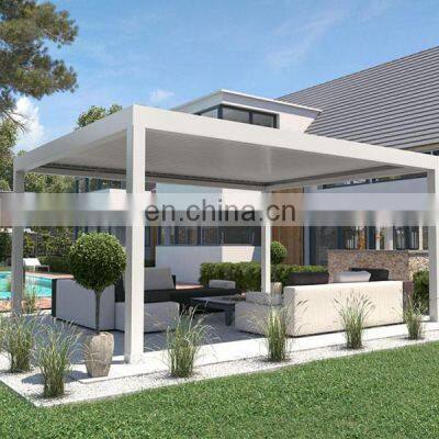 Sun shade free-standing frame terrace gazebo garden aluminum louver roof pergola for hotel backyard