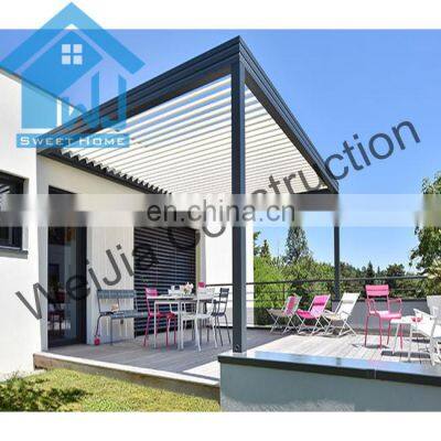 Custom size garden free standing waterproof outdoor wall mounted automatic motorized pergola