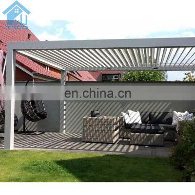 Luxury outdoor furniture motorized adjustable louver roof metal garden spa gazebo