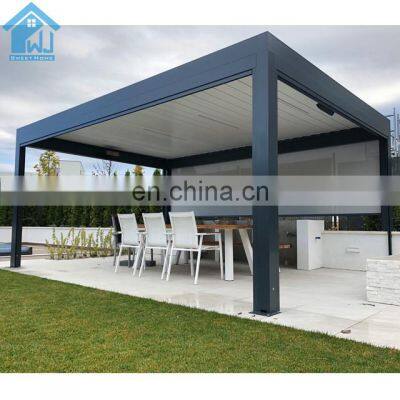 Aluminum Motorized Waterproof Pergola Covers Sunshade Louvered Roof Gazebo With Louvre electric aluminum pergola