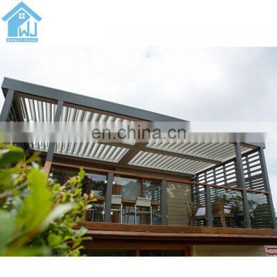 Wind Resistance Shading Pergola Roof System aluminum pergola with adjustable louvers