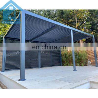Customized Electric Louvred Roof Gazebo Strong Winds Metal Pergola Bioclimatic