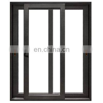 AWA And WERS Certified Double Leaf Waterproof Champagne Color Aluminum Frame Slide Glass Window