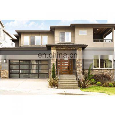 European Style 16 ft. x 7 ft. Automatic Sectional Insulated White Garage Door with Arch Window