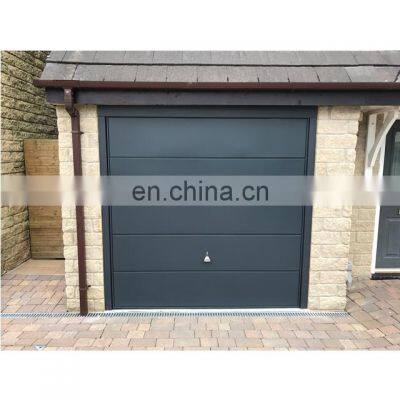 Modern garage door design electric sectional overhead folding aluminum silver frame glass panel garage door