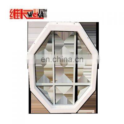 2021 design PVC around fixed decorate windows/UPVC window trend products with grill design octagonal window