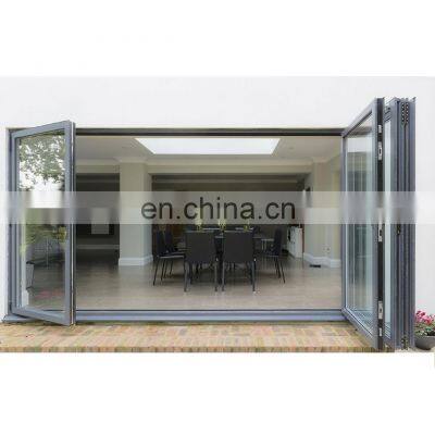 Folding door with glass panel upvc/pvc profile vinyl frame New design plastic folding door sliding