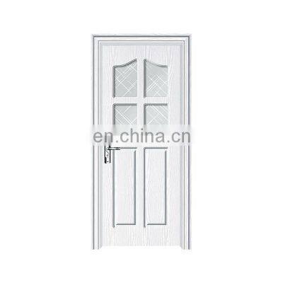 Waterproof Interior White upvc Tempered Glass Modern Bathroom door casement bathroom doors