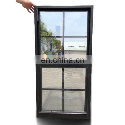 WEIKA Black aluminum single hung single tilt&turn windows summer vertical sliding window with glasstube