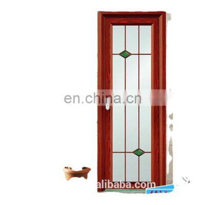 China supplier waterproof timber bathroom glass door internal aluminum wood bathroom door