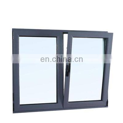 2021 pvc black frame side hung window tempered glass sound insulation glass