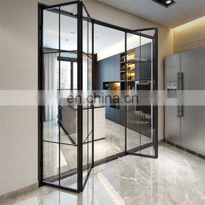 Alu frameless folding windows panoramic balcony glazing as glass curtain window door export to USA