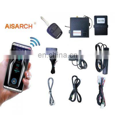 Gsm gps car alarm with remote start engine pke push button engine start stop keyless entry remote start