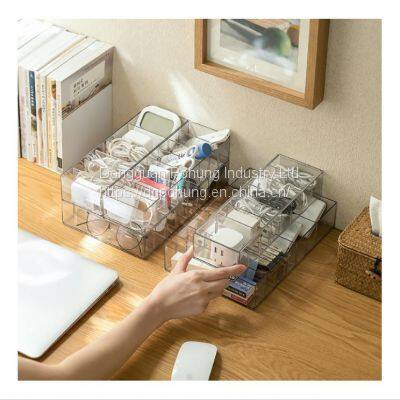 Desktop data cable storage box mobile phone charging cable sorting grid sorting box power cable storage box
