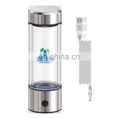 400ml Hydrogen Rich Water Maker Glass Hydrogen Water Generator SPE PEM Technology Hydrogen Water Bottle Portable