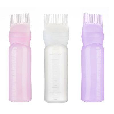 6 oz Hair dye bottle applicator brush dispensing salon hair coloring dyeing new empty hair dye bottle with applicator brush
