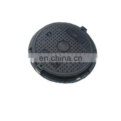 EN124 B125 800mm plastic SMC fiberglass FRP sewer drain cover Round composite hinged manhole cover