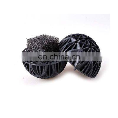 Water treatment filter media with sponge cotton aquaculture PP plastic white black biological ball