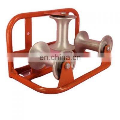 Heavy duty cable roller with aluminium/nylon wheel, cable corner block and track guide laying pulley, cable roller