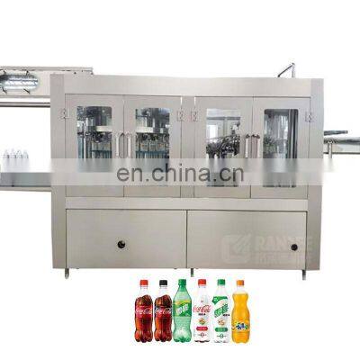 2000BPH small scale carbonated beverage pet bottle cold soft drink soda filling machine