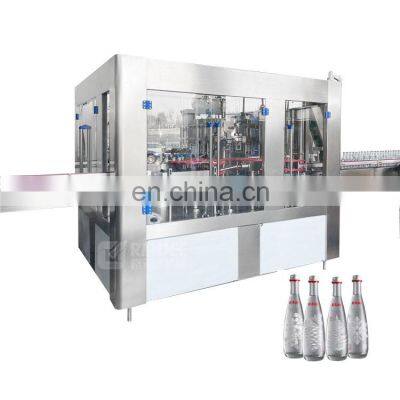 Automatic glass bottle water beer soda wine vodka filling and capping machine bottling line