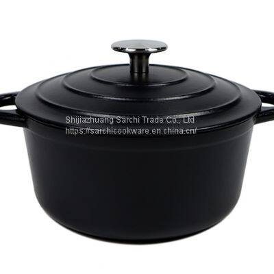 2.6qt 5.2qt Nonstick Matte Black Multi Cast Iron Enameled Dutch Oven hot sale