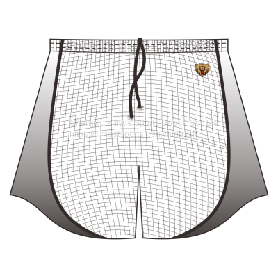 Sublimation White and Grey Rugby Shorts of Black Strings