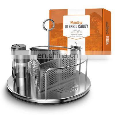 Lazy Susan Caddy For Picnics, Smokers, Patio Tables and Outdoor Grills