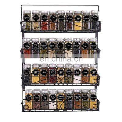 Kitchen Cabinet Pantry storage metal wire folding wall mount adjustable 1 2 3 4 Tiers Wall Mounted Spice Rack