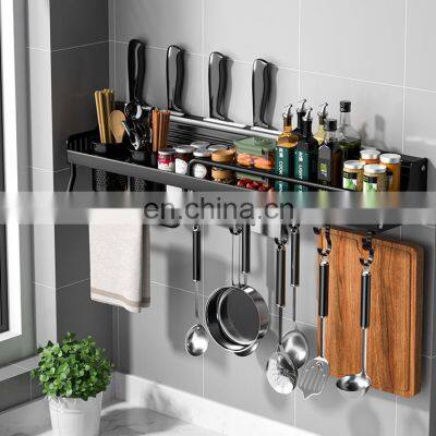 Hot Selling Multifunctional Knife Rest Aluminum Wall Shelf Kitchen Products Kitchen Storage Rack