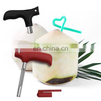 2022 New Useful Durable Stainless Steel Coconut Opener Opening Driller Cut Knife Hole +Cleaning Stick Kitchen Accessories